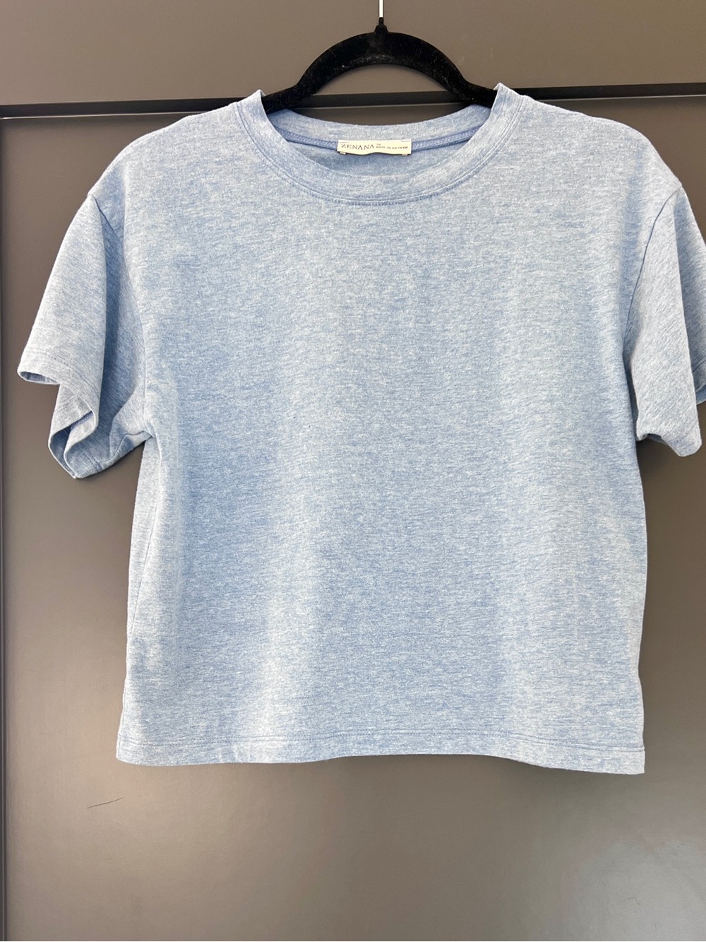 Zenana Outfitters Light Heather Blue Short Sleeve Tee for Kids